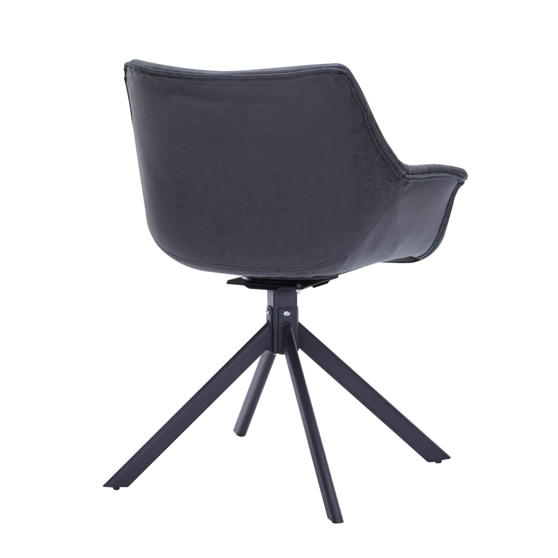 Markley Dining Chair Upholstered in Leather 360 - Degree Swivel Armchair