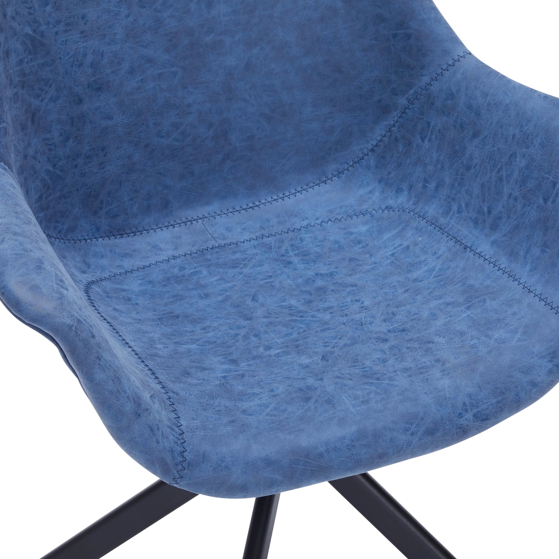 Markley Dining Chair Upholstered in Leather 360 - Degree Swivel Armchair