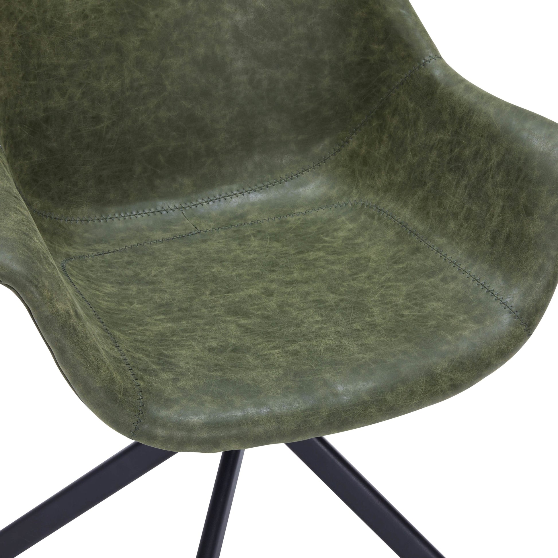 Markley Dining Chair Upholstered in Leather 360 - Degree Swivel Armchair