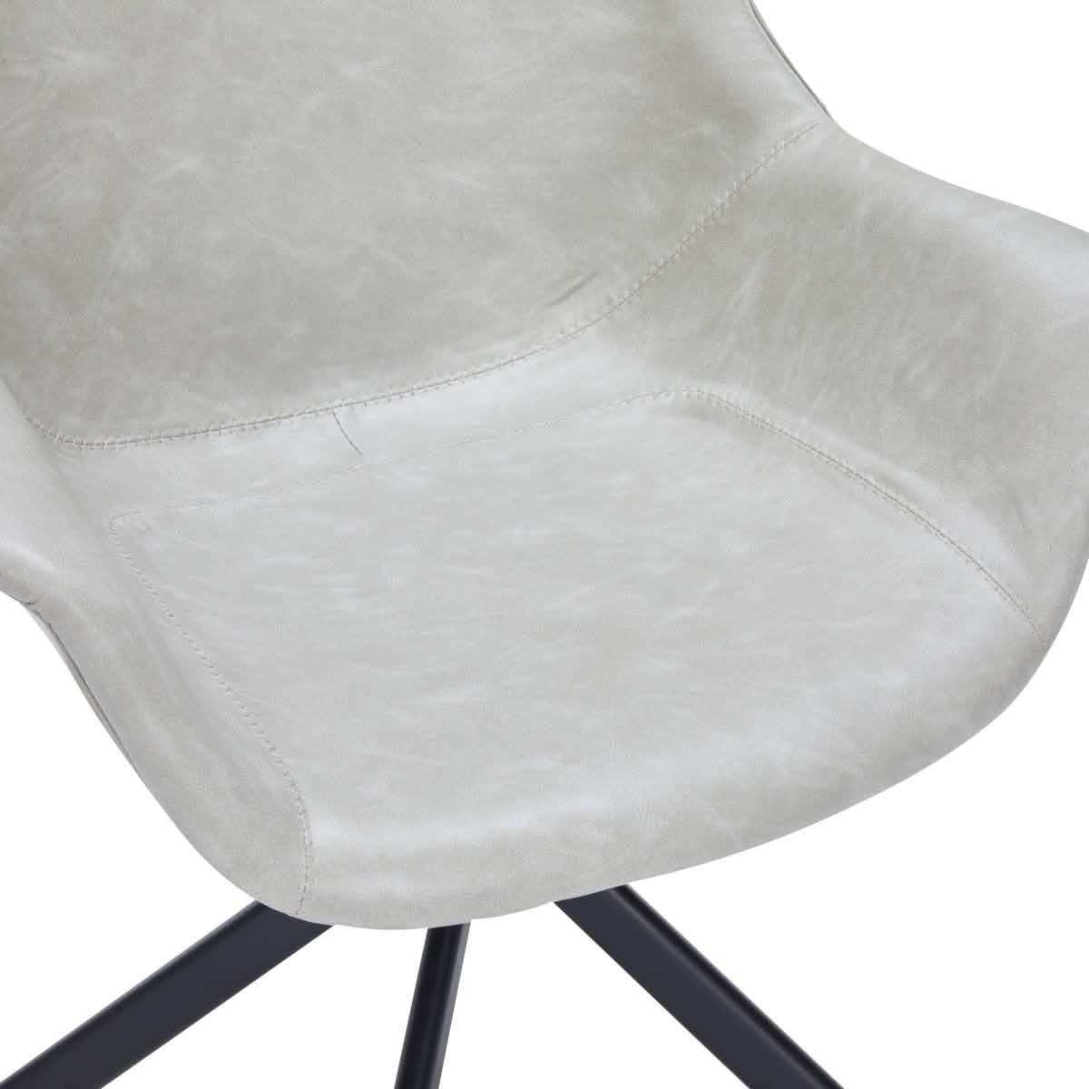 Markley Dining Chair Upholstered in Leather 360 - Degree Swivel Armchair