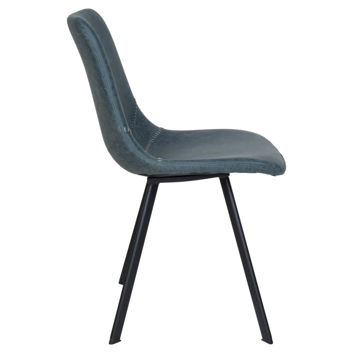 Markley Leather Dining Chair With Black/Gold Metal Legs