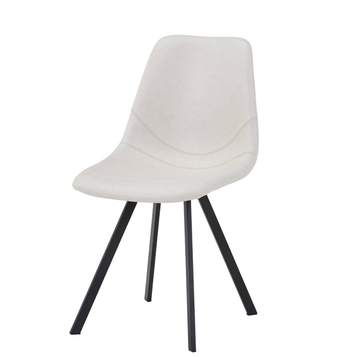 Markley Leather Dining Chair With Black/Gold Metal Legs