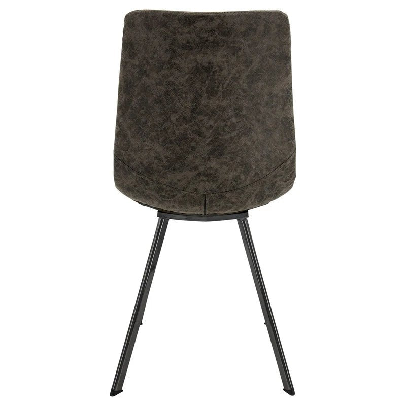 Markley Leather Dining Chair With Black/Gold Metal Legs