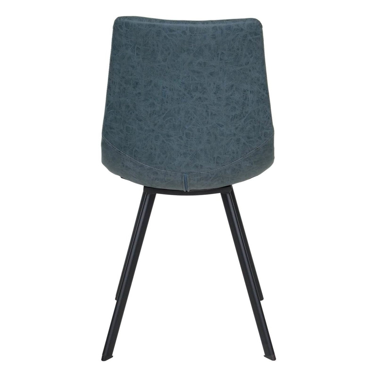 Markley Leather Dining Chair With Black/Gold Metal Legs