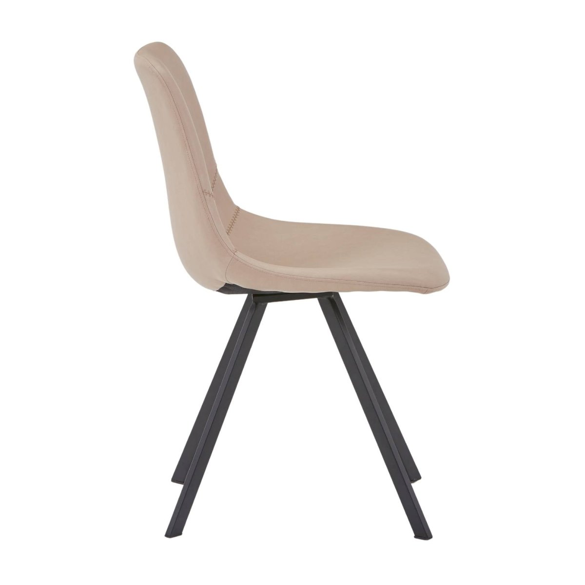 Markley Leather Dining Chair With Black/Gold Metal Legs