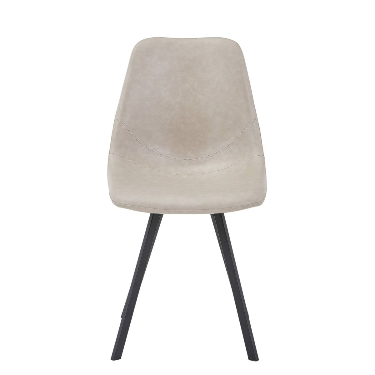 Markley Leather Dining Chair With Black/Gold Metal Legs