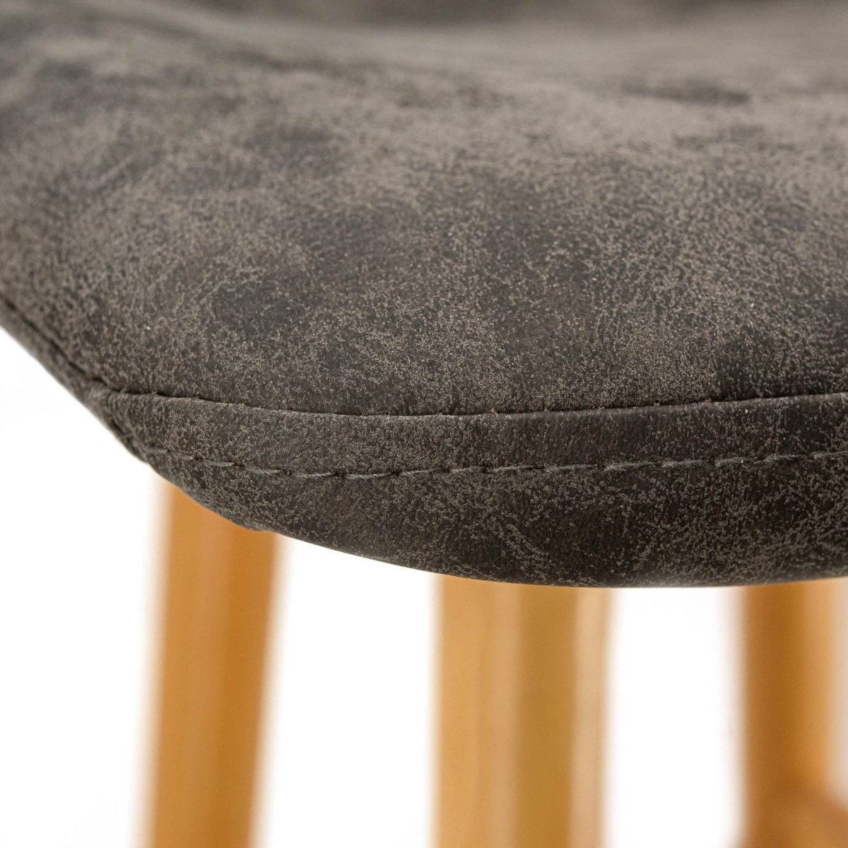 Markley Leather Dining Chair With Black/Gold Metal Legs
