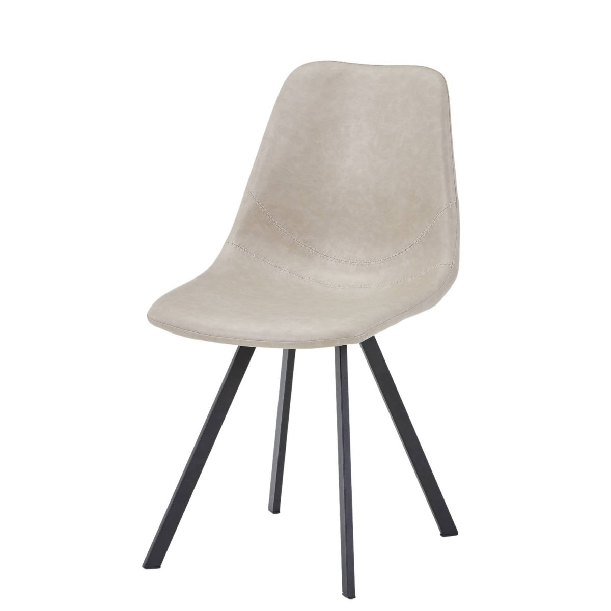 Markley Leather Dining Chair With Black/Gold Metal Legs