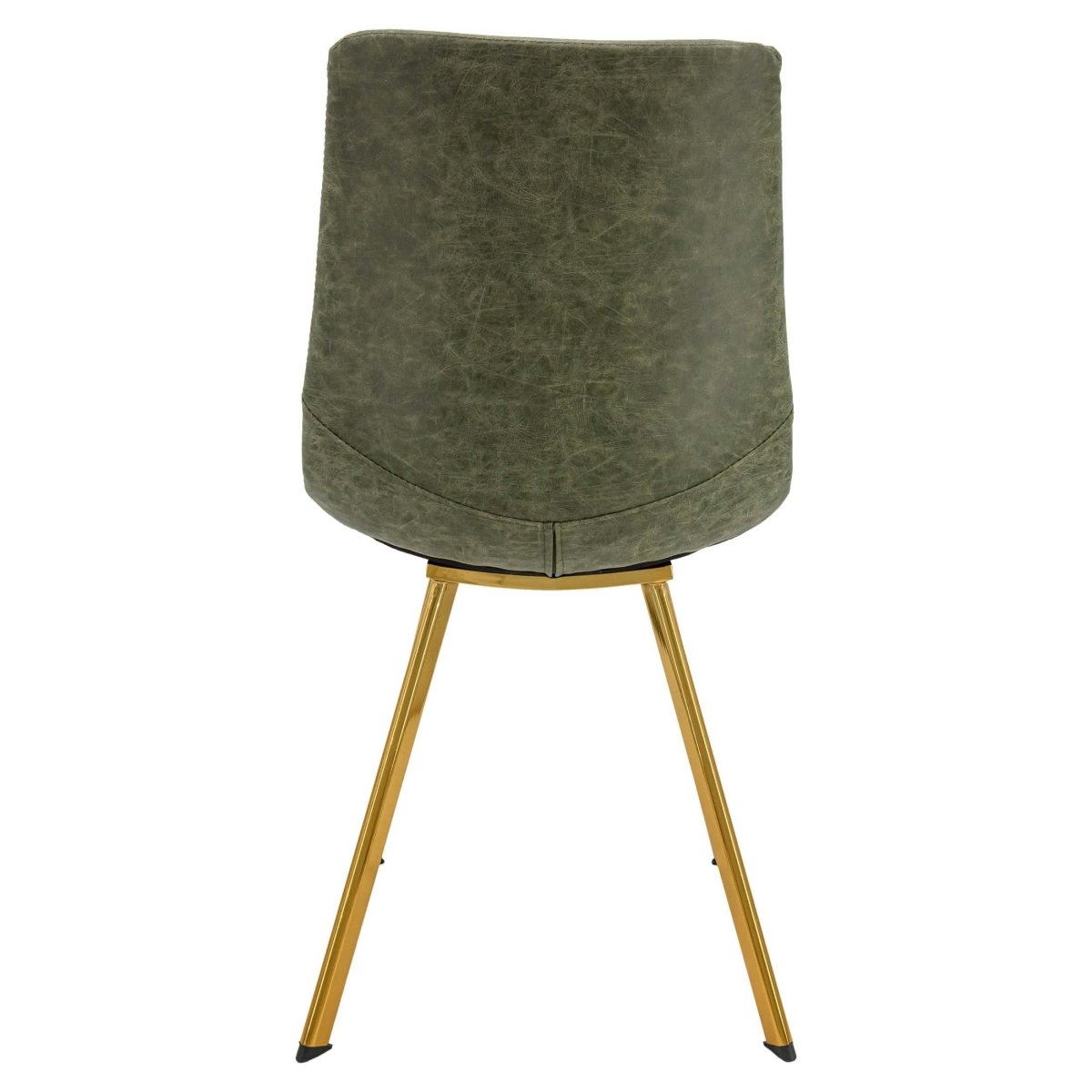 Markley Leather Dining Chair With Black/Gold Metal Legs