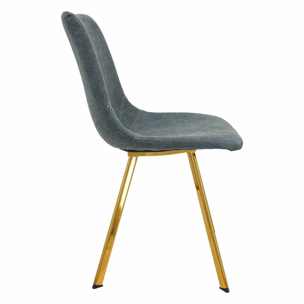 Markley Leather Dining Chair With Black/Gold Metal Legs