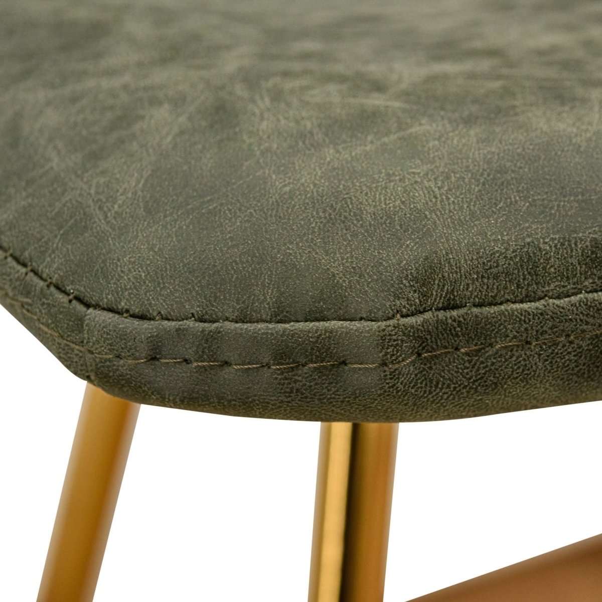 Markley Leather Dining Chair With Black/Gold Metal Legs