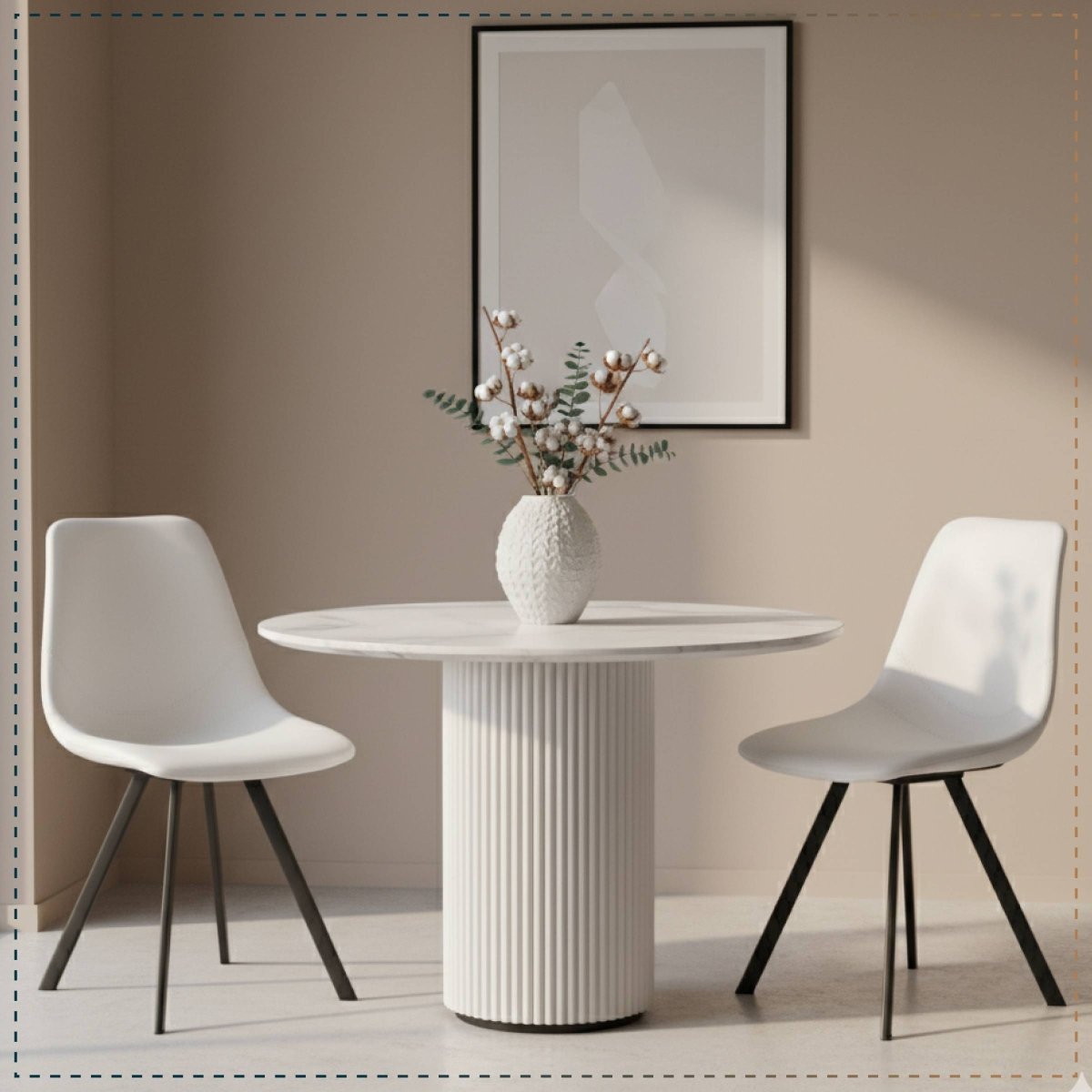 Markley Leather Dining Chair With Black/Gold Metal Legs