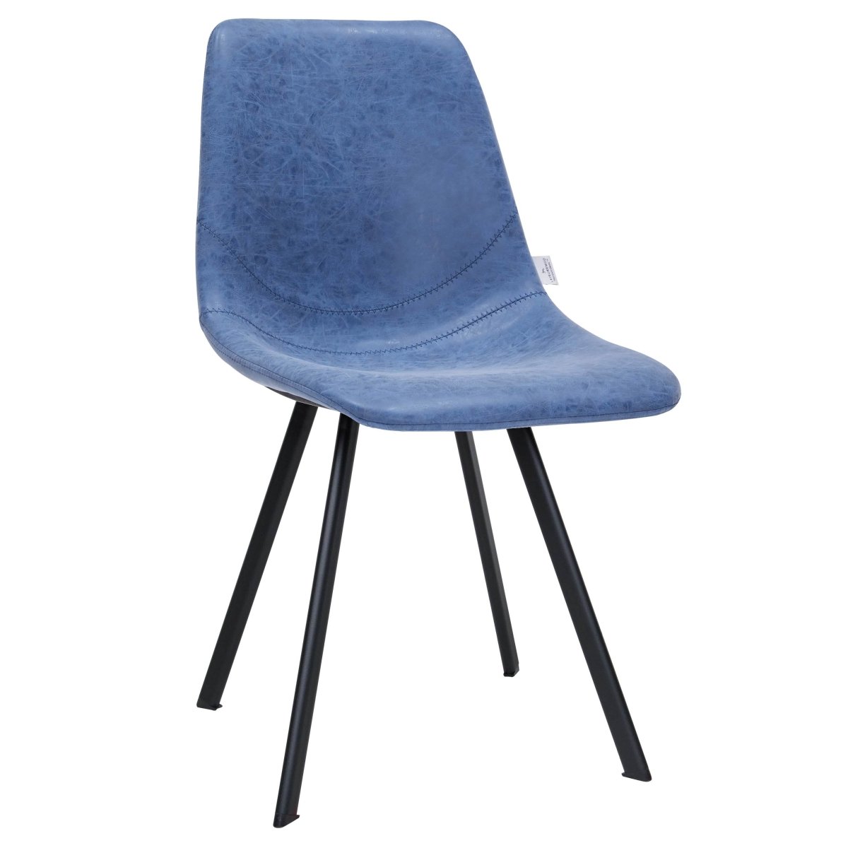 Markley Leather Dining Chair With Black/Gold Metal Legs