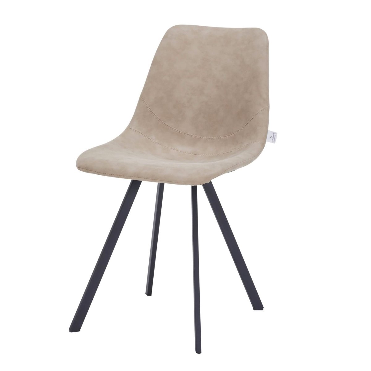 Markley Leather Dining Chair With Black/Gold Metal Legs