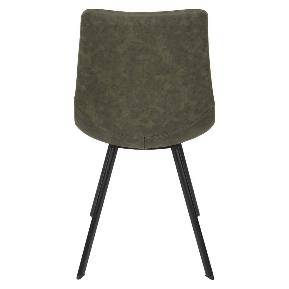 Markley Leather Dining Chair With Black/Gold Metal Legs