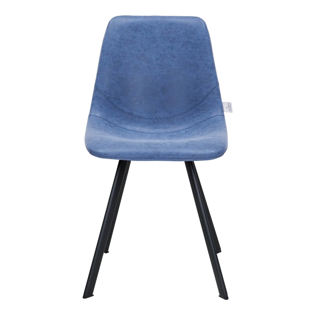 Markley Leather Dining Chair With Black/Gold Metal Legs