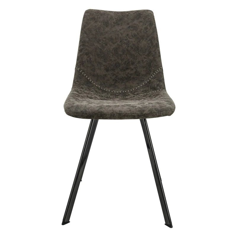 Markley Leather Dining Chair With Black/Gold Metal Legs