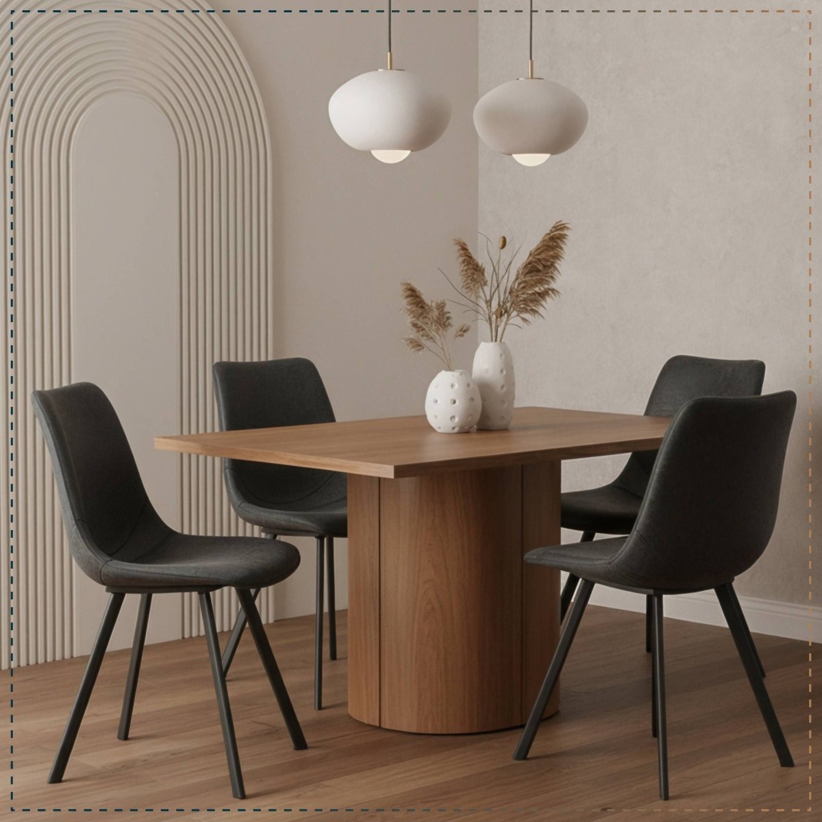 Markley Leather Dining Chair With Black/Gold Metal Legs