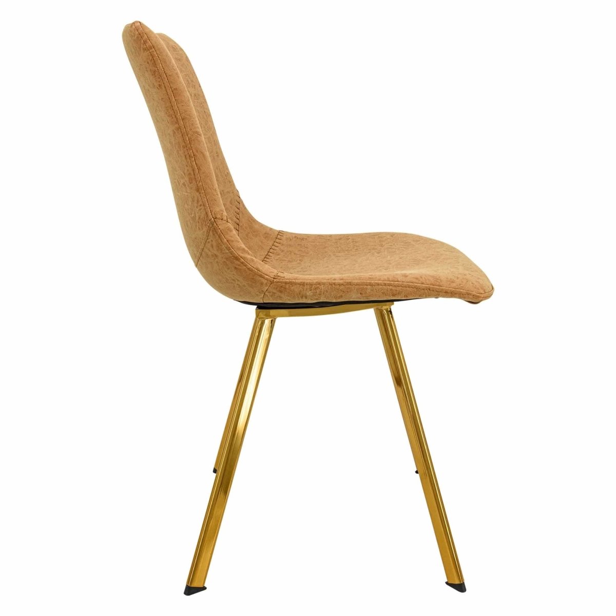 Markley Leather Dining Chair With Black/Gold Metal Legs