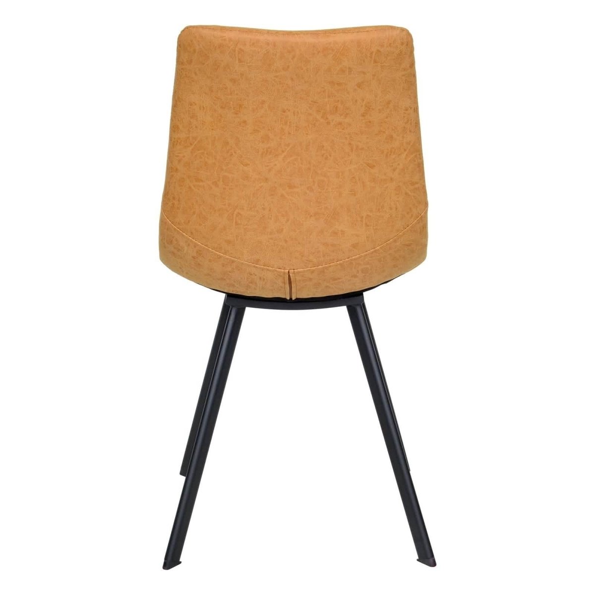 Markley Leather Dining Chair With Black/Gold Metal Legs