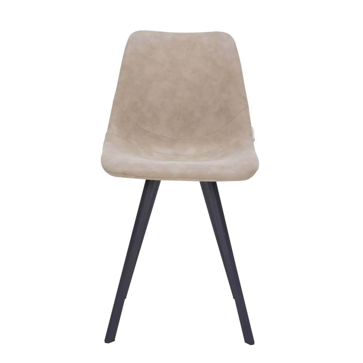 Markley Leather Dining Chair With Black/Gold Metal Legs