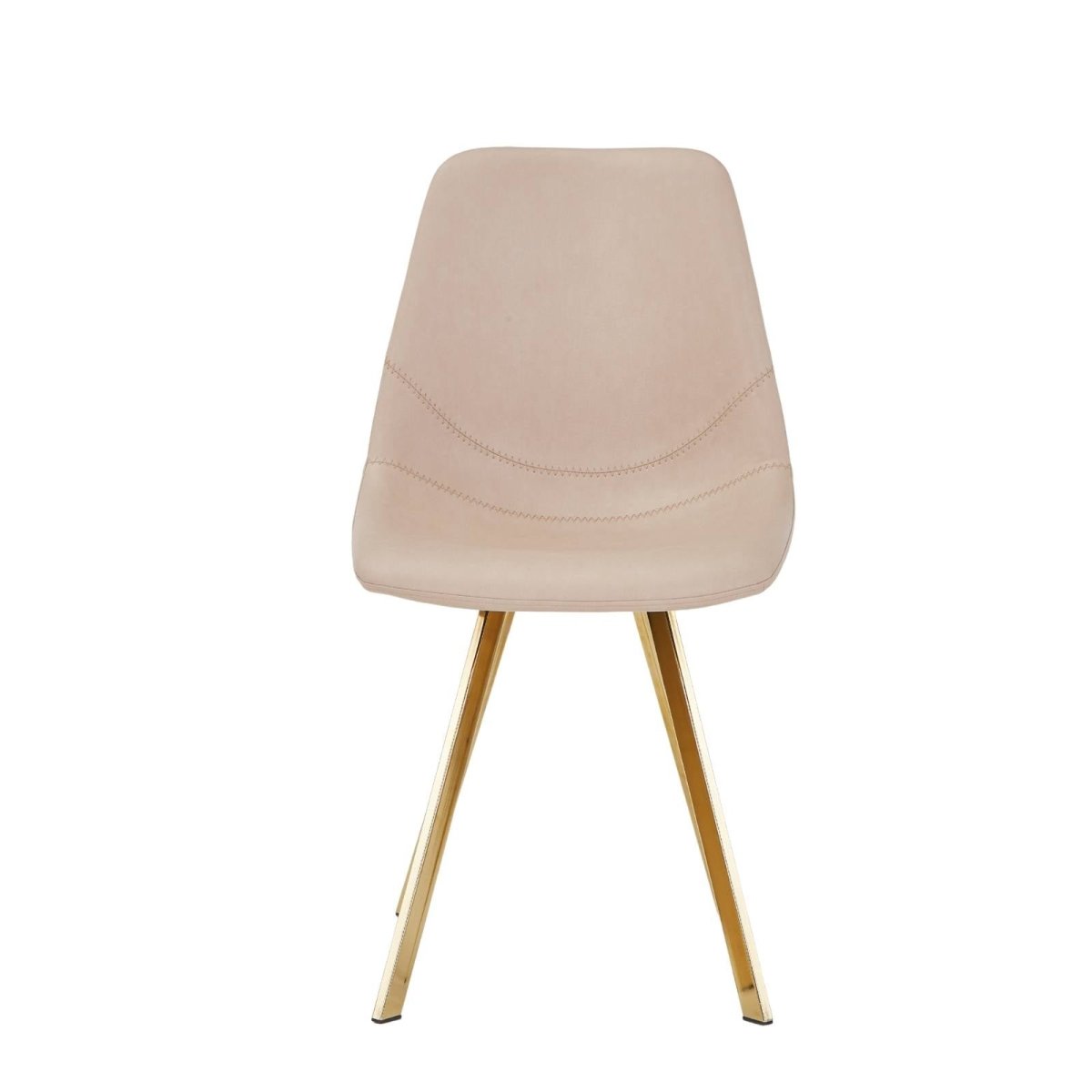 Markley Leather Dining Chair With Black/Gold Metal Legs