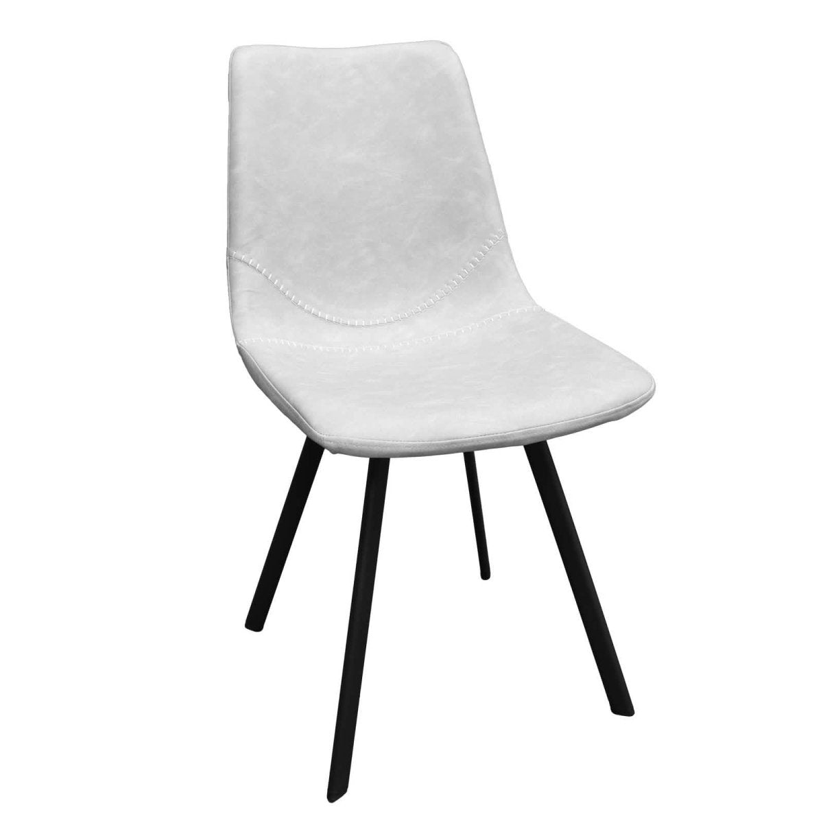 Markley Leather Dining Chair With Black/Gold Metal Legs
