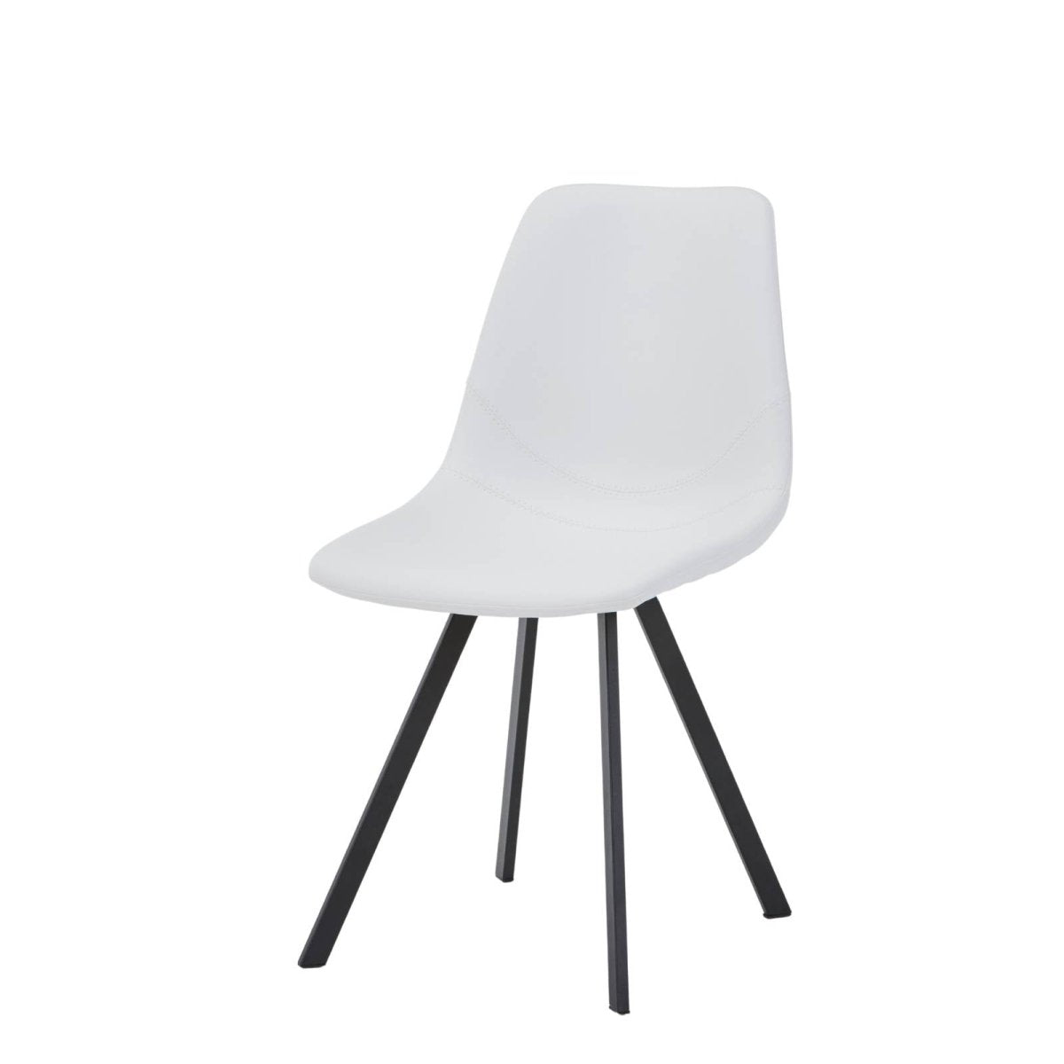 Markley Leather Dining Chair With Black/Gold Metal Legs