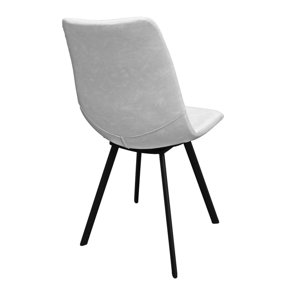 Markley Leather Dining Chair With Black/Gold Metal Legs