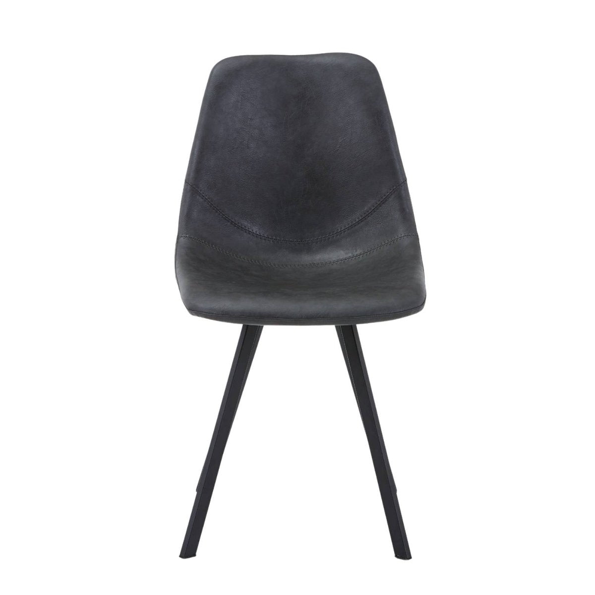 Markley Leather Dining Chair With Black/Gold Metal Legs
