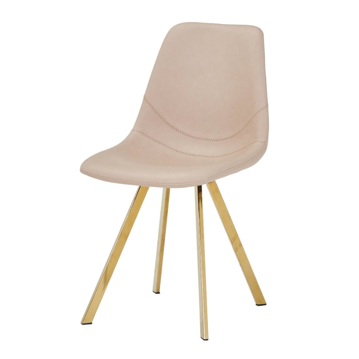 Markley Leather Dining Chair With Black/Gold Metal Legs