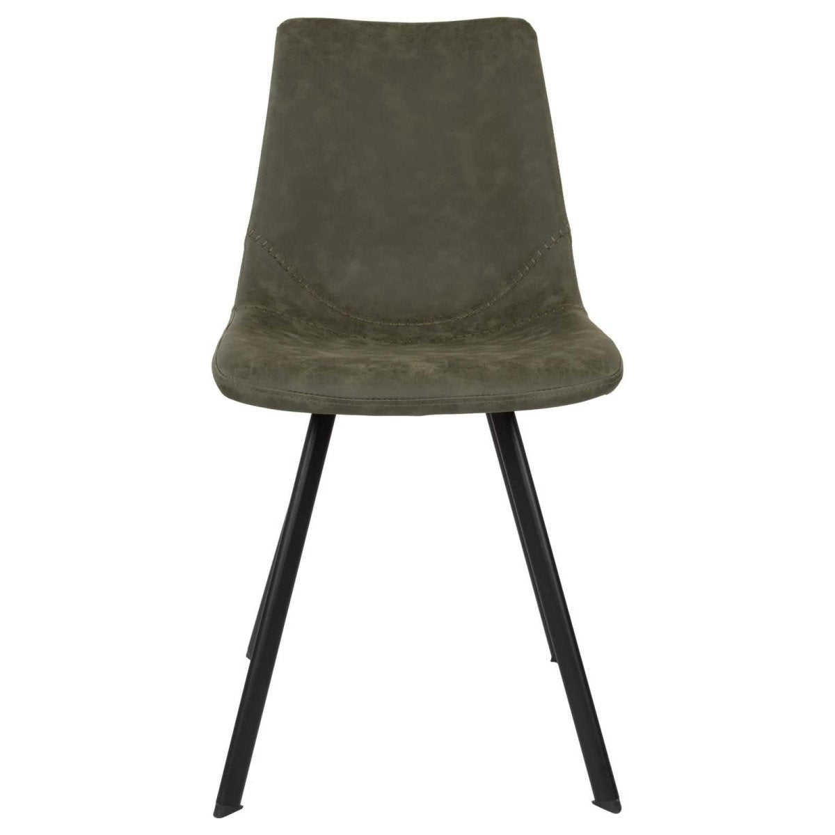 Markley Leather Dining Chair With Black/Gold Metal Legs