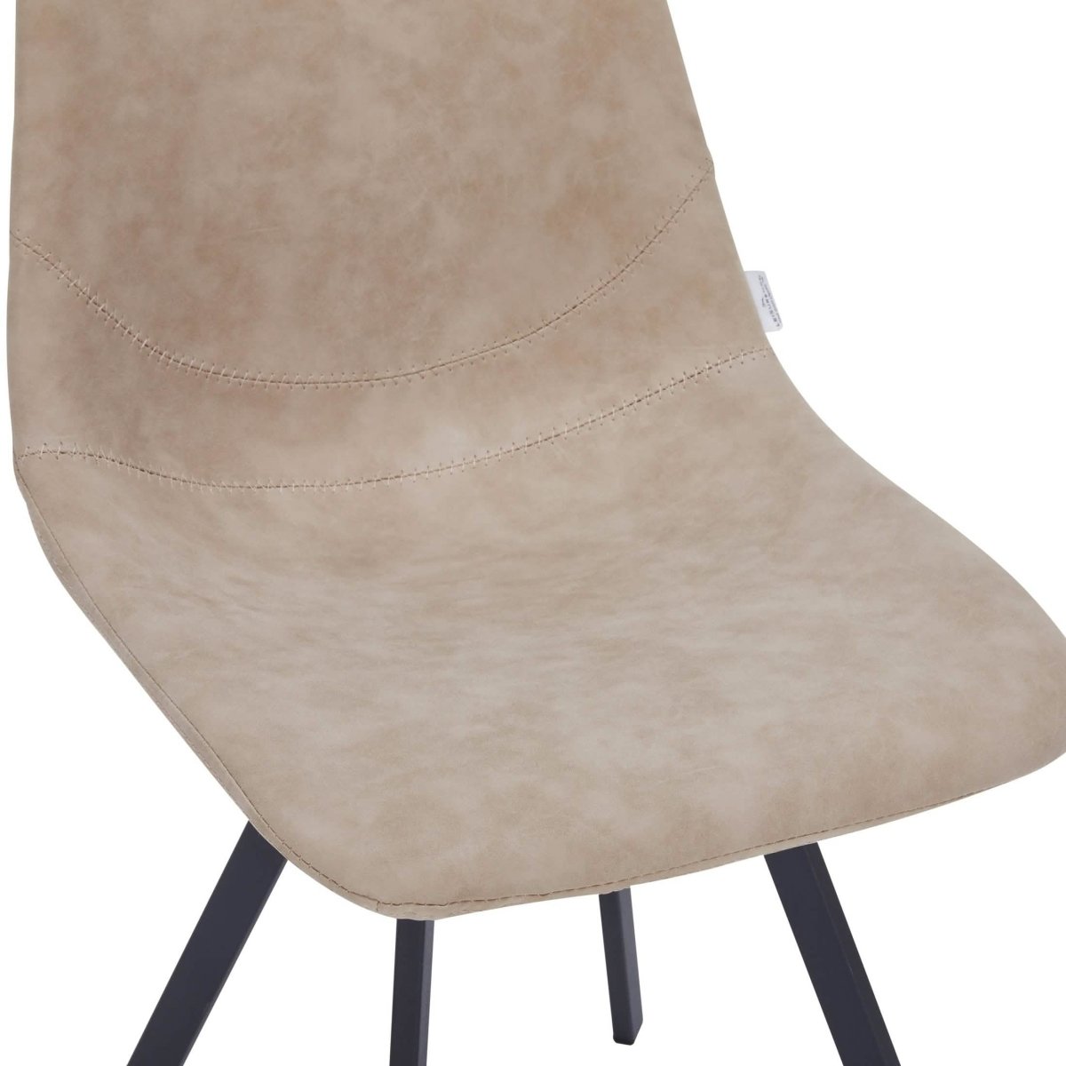 Markley Leather Dining Chair With Black/Gold Metal Legs