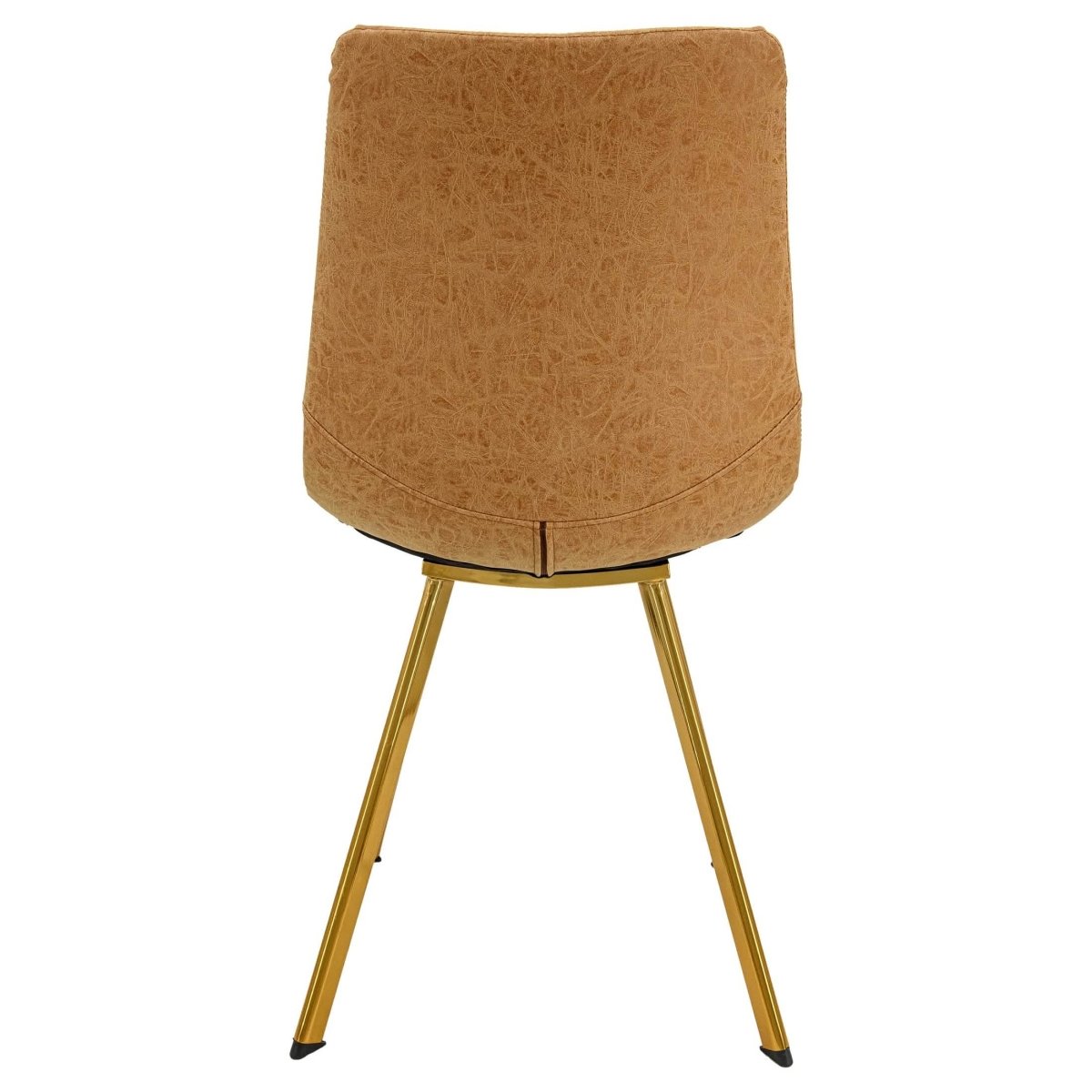 Markley Leather Dining Chair With Black/Gold Metal Legs