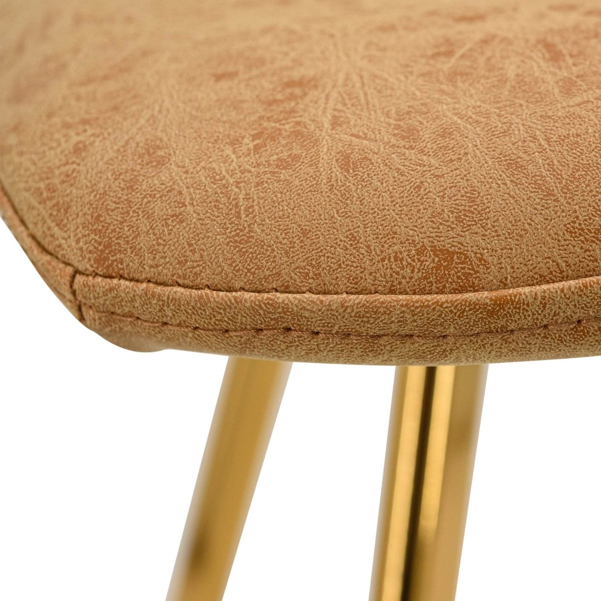 Markley Leather Dining Chair With Black/Gold Metal Legs
