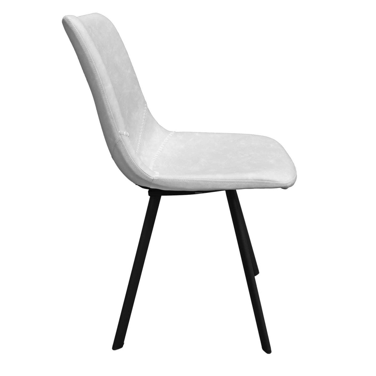 Markley Leather Dining Chair With Black/Gold Metal Legs