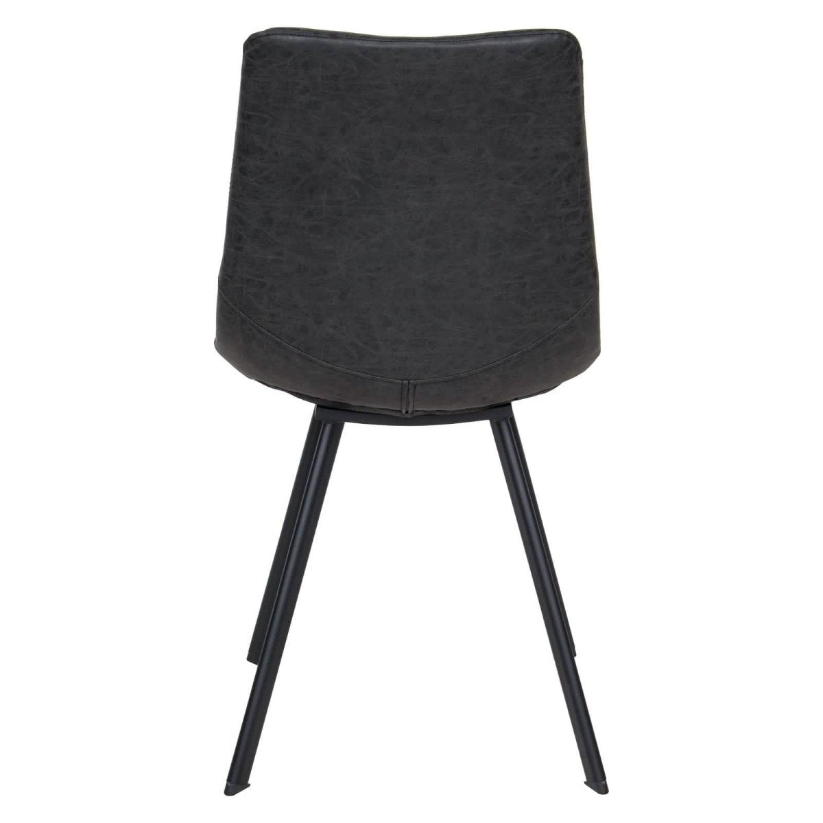 Markley Leather Dining Chair With Black/Gold Metal Legs