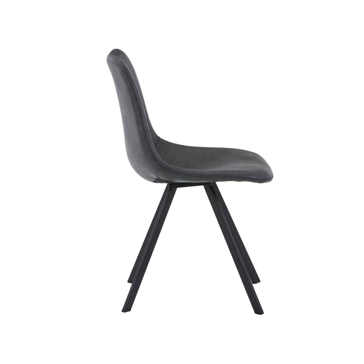Markley Leather Dining Chair With Black/Gold Metal Legs