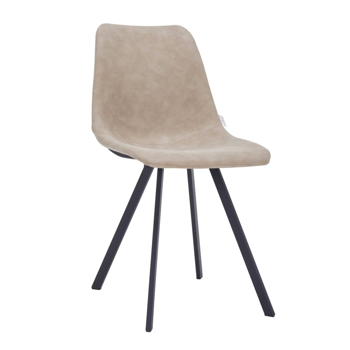 Markley Leather Dining Chair With Black/Gold Metal Legs