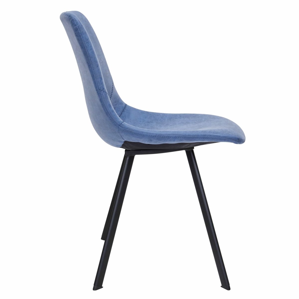 Markley Leather Dining Chair With Black/Gold Metal Legs