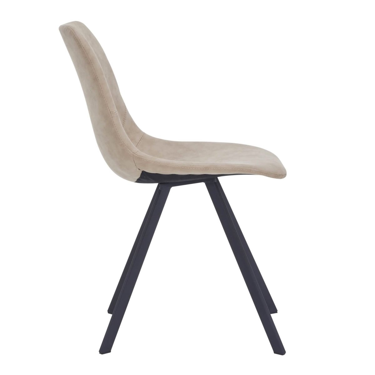 Markley Leather Dining Chair With Black/Gold Metal Legs