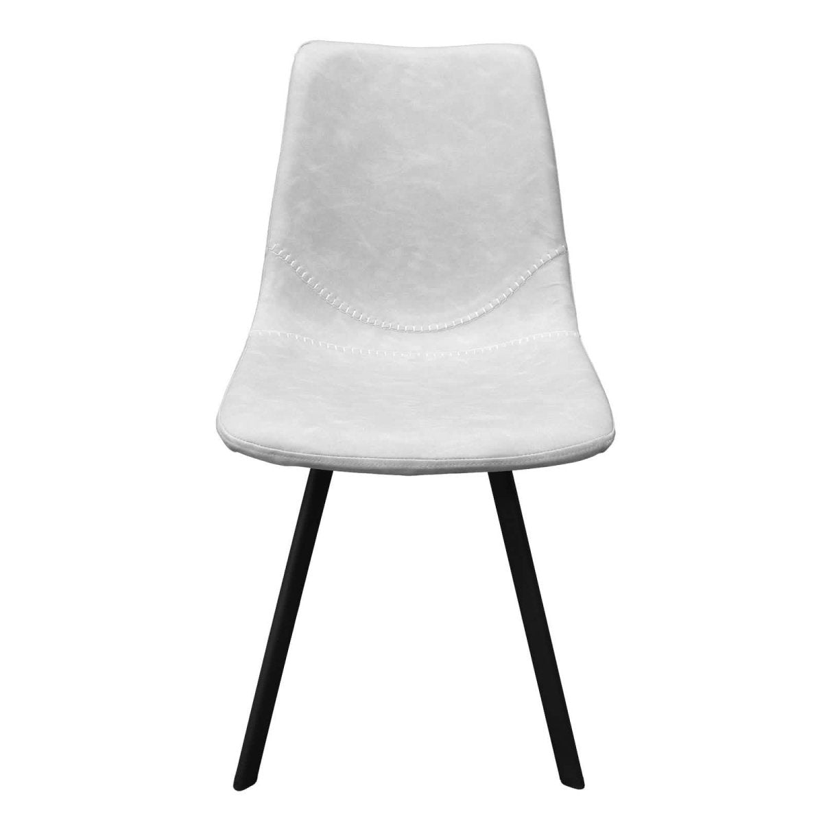 Markley Leather Dining Chair With Black/Gold Metal Legs