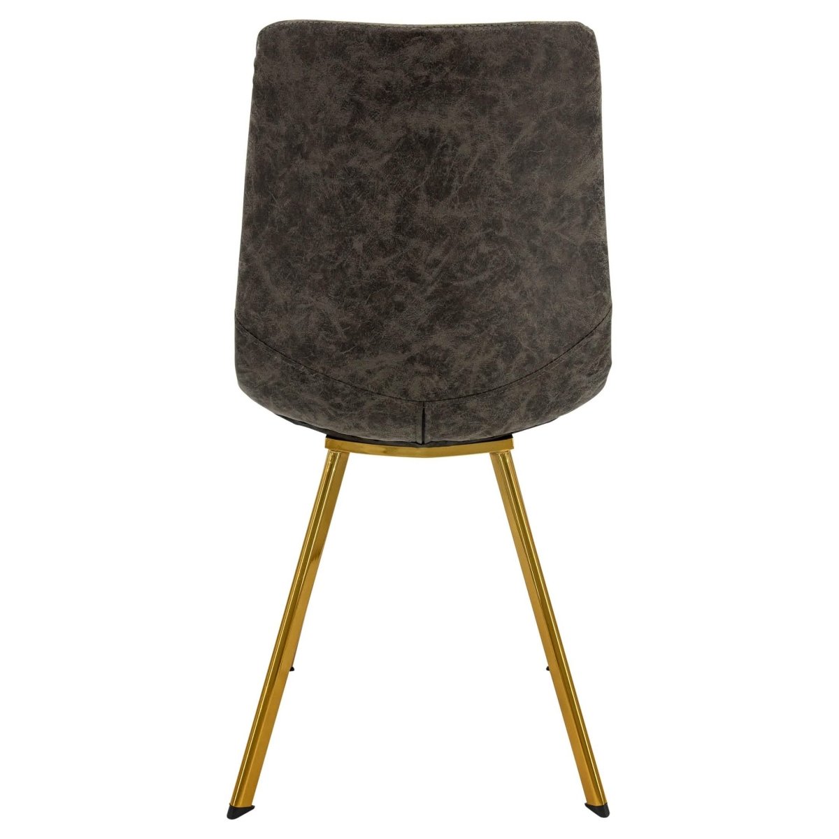 Markley Leather Dining Chair With Black/Gold Metal Legs