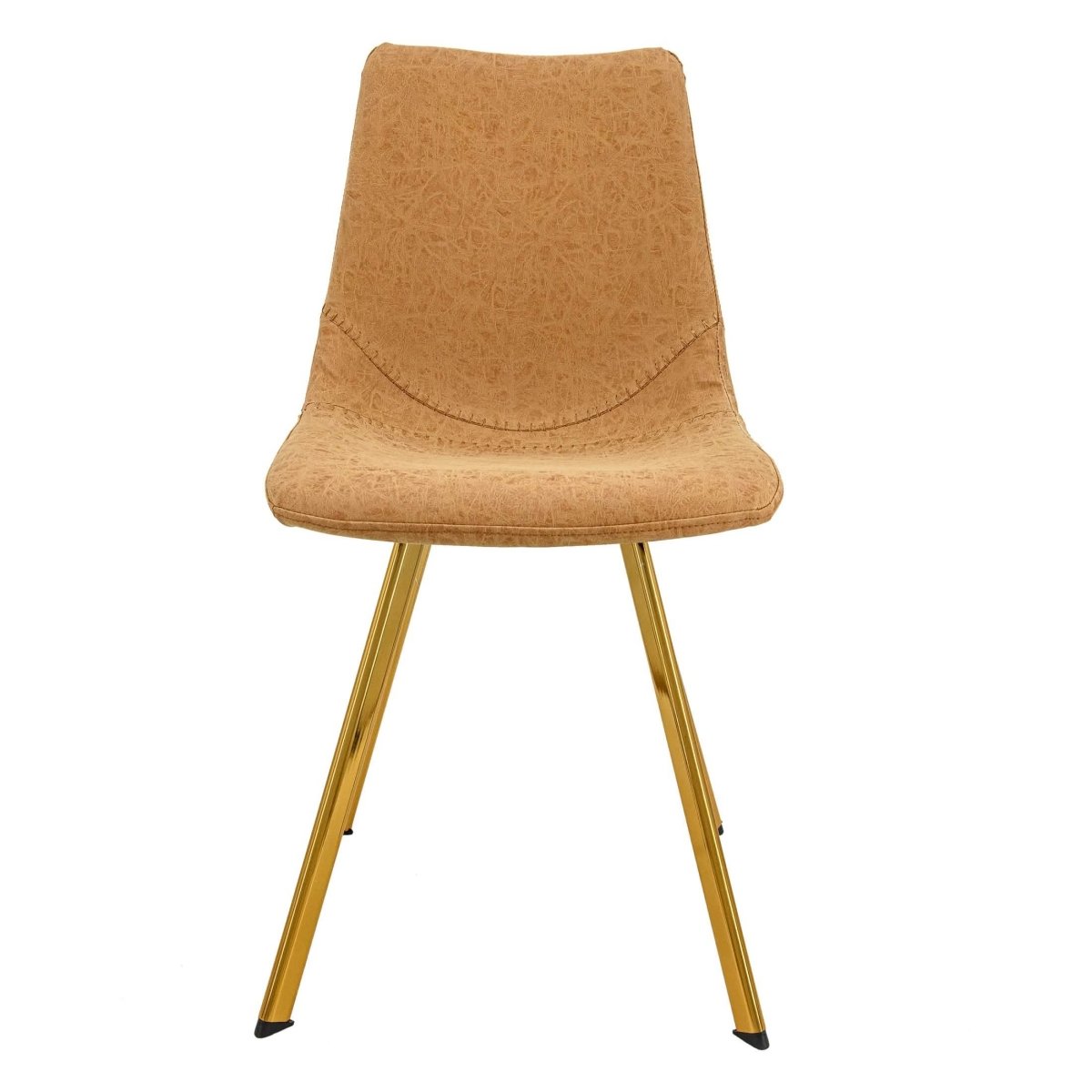Markley Leather Dining Chair With Black/Gold Metal Legs