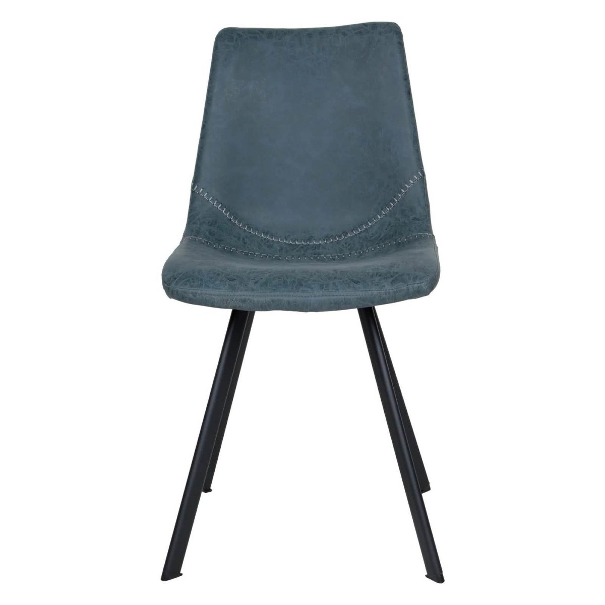 Markley Leather Dining Chair With Black/Gold Metal Legs