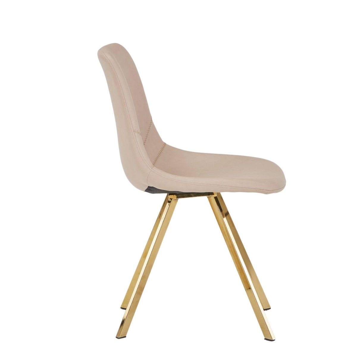 Markley Leather Dining Chair With Black/Gold Metal Legs