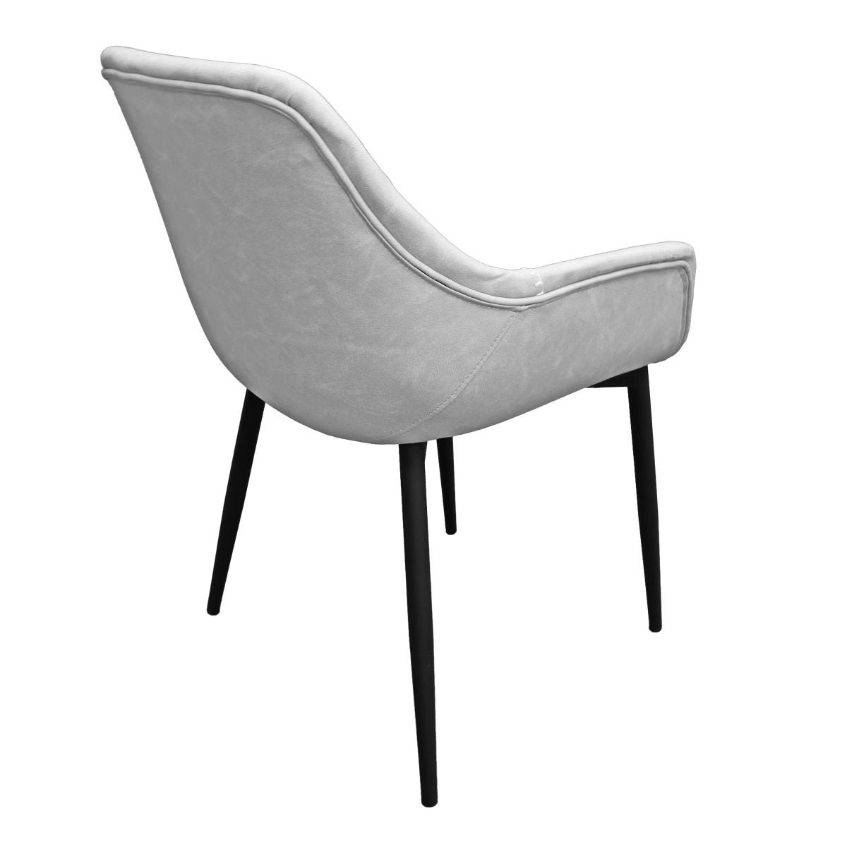 Markley Leather Dining Chair with Powder - Coated Iron Legs