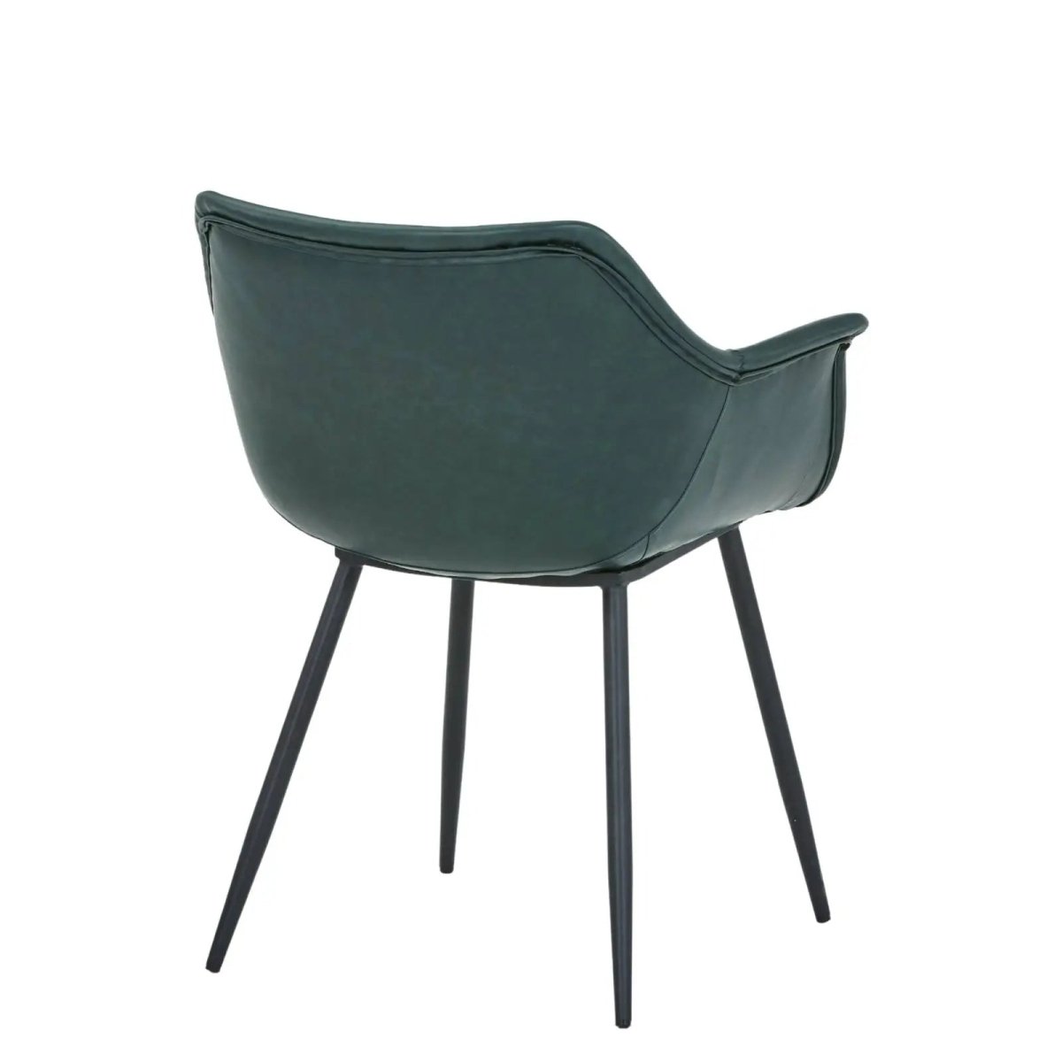 Markley Leather Dining Chair with Powder - Coated Iron Legs