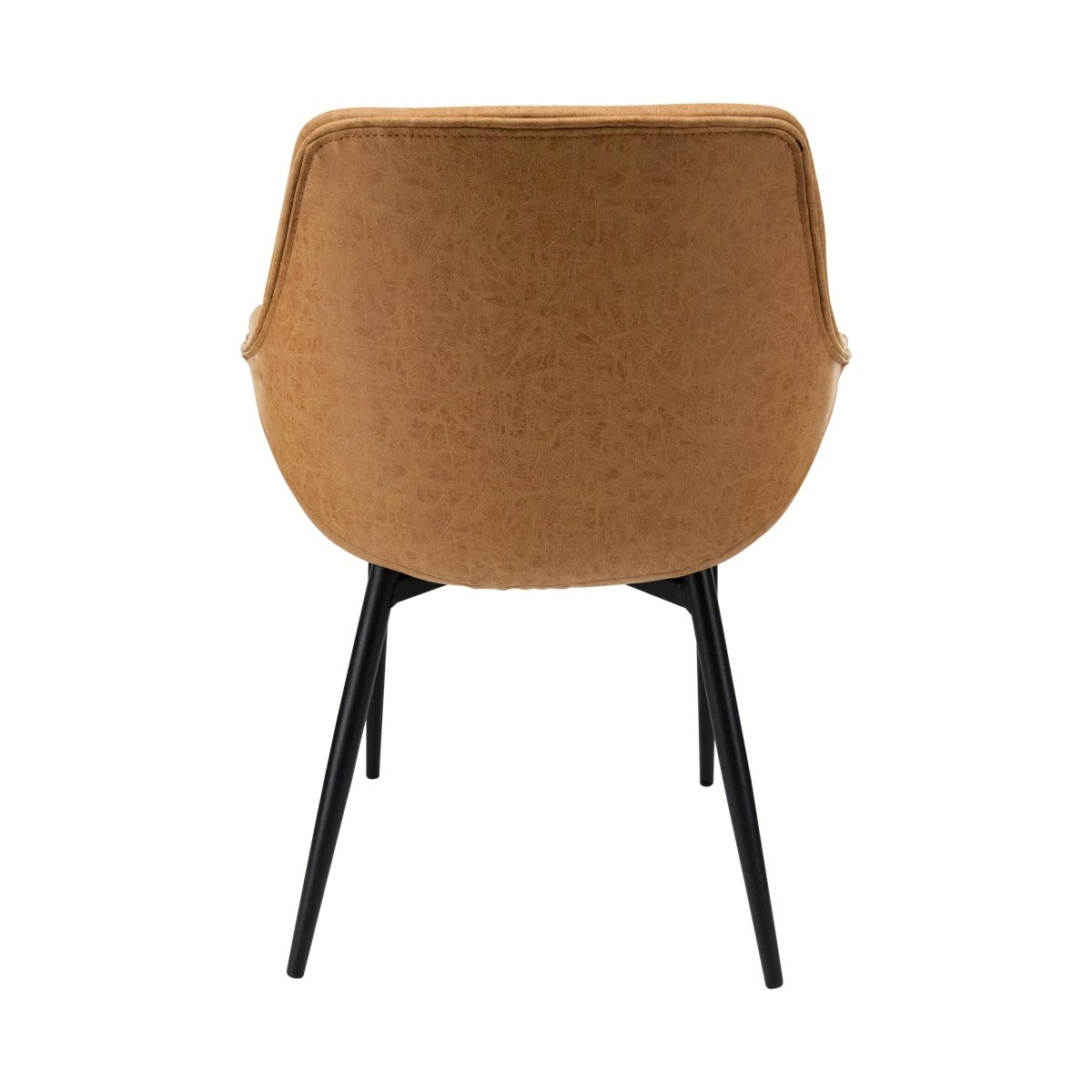 Markley Leather Dining Chair with Powder - Coated Iron Legs