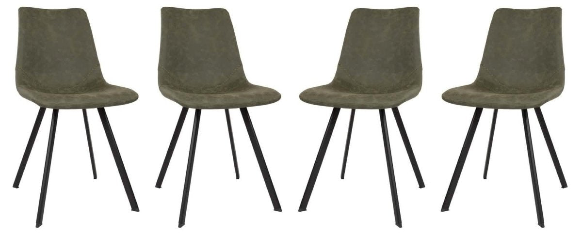 Markley Modern Leather Dining Chair With Metal Legs Set of 4
